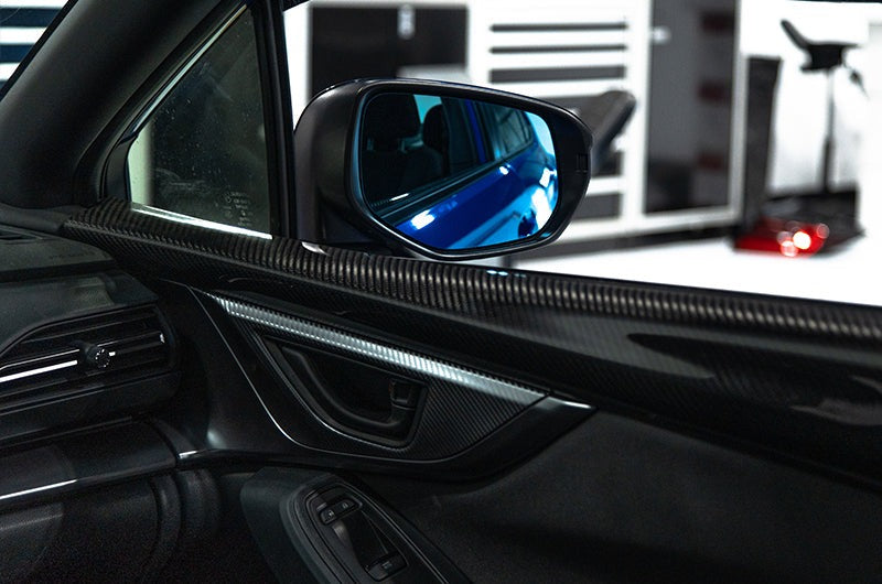 OLM Wide Angle Convex Mirrors w/ Turn Signals / Defrosters - Blue - 2022-2024 Subaru WRX