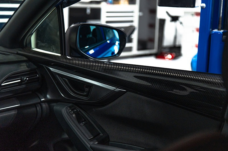 OLM Wide Angle Convex Mirrors w/ Turn Signals / Defrosters - Blue - 2022-2024 Subaru WRX