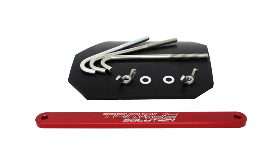 Torque Solution Small Battery Tie Down Red - 2002-2007 Subaru WRX / STI