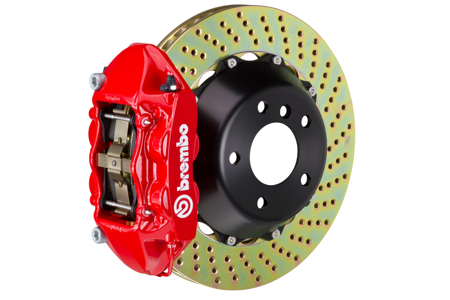 Brembo GT Systems 4 Piston Rear Big Brake Kit Red Drilled Rotors - 2015-2017 Ford Mustang EcoBoost
