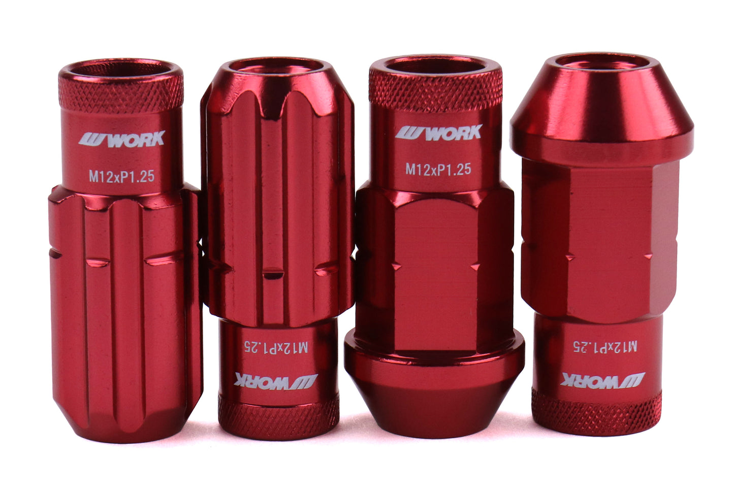 WORWRCM12X1.25RO Work Wheels RS-R Open End Lug Nuts - 2015+ WRX / 2015+ STI / 2013+ FT86 / 2014+ FORESTER-Red,