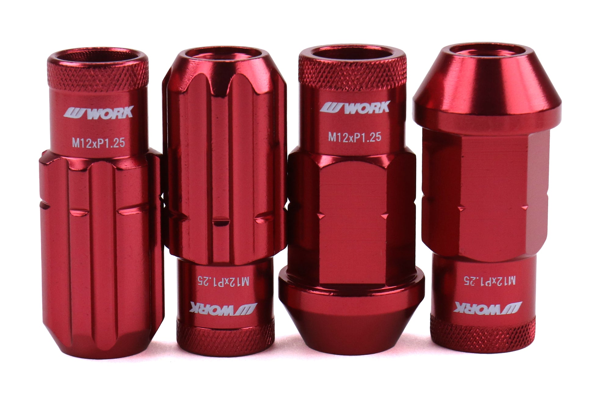 WORWRCM12X1.25RO Work Wheels RS-R Open End Lug Nuts - 2015+ WRX / 2015+ STI / 2013+ FT86 / 2014+ FORESTER-Red,