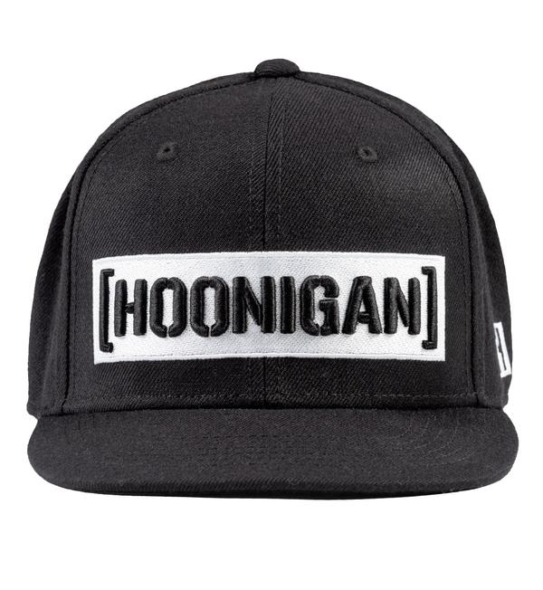 HOOHA302CBAR-BKWT HOONIGAN Censor Bar Snapback Hat Black / White,