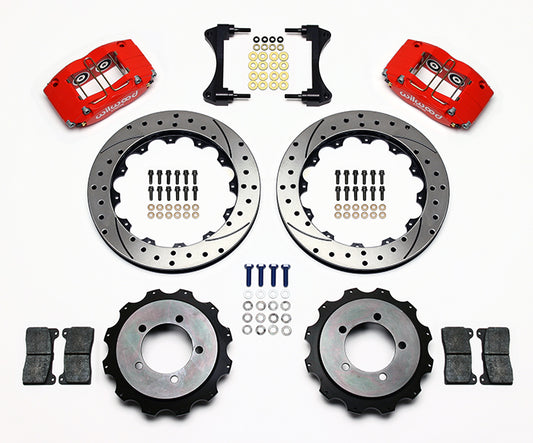 Wilwood Dynapro Radial 13in Rear Kit Drilled / Slotted Red -  2003-2006 Mitsubishi Evo 8/9