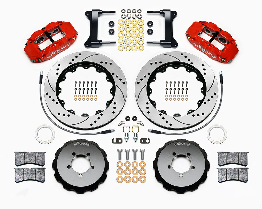 WIL140-12875-DR Wilwood FNSL6R Front Brake Kit 14in Drilled/Slotted Red - 2002-2014 Subaru WRX / 2004+ Subaru STI,