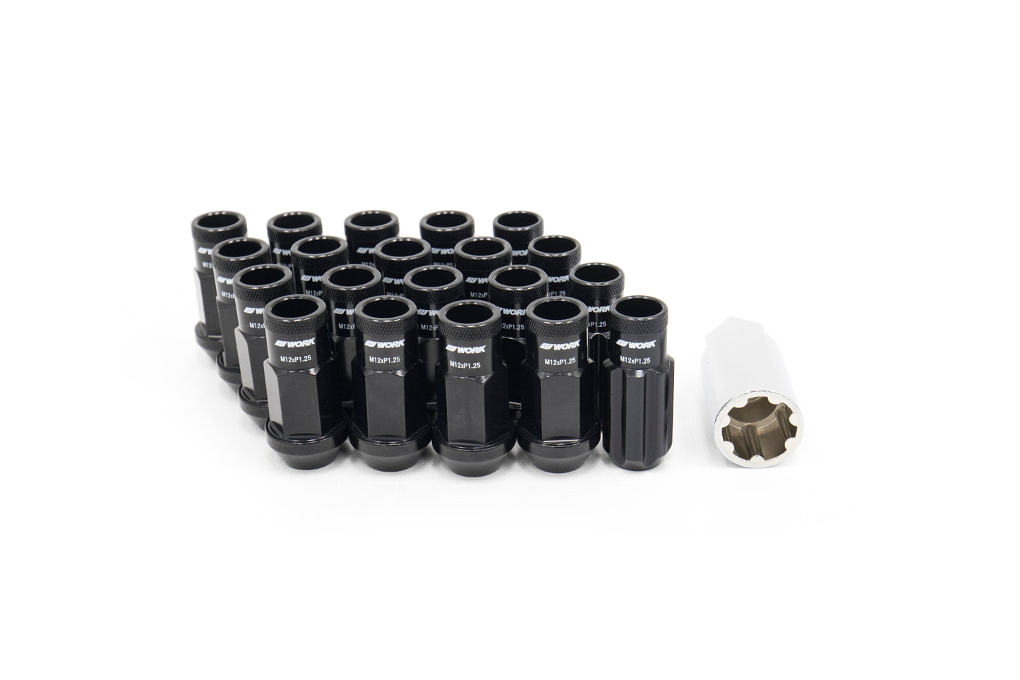 WORWRCM12X1.25BKO Work Wheels RS-R Open End Lug Nuts - 2015+ WRX / 2015+ STI / 2013+ FT86 / 2014+ FORESTER-Black,