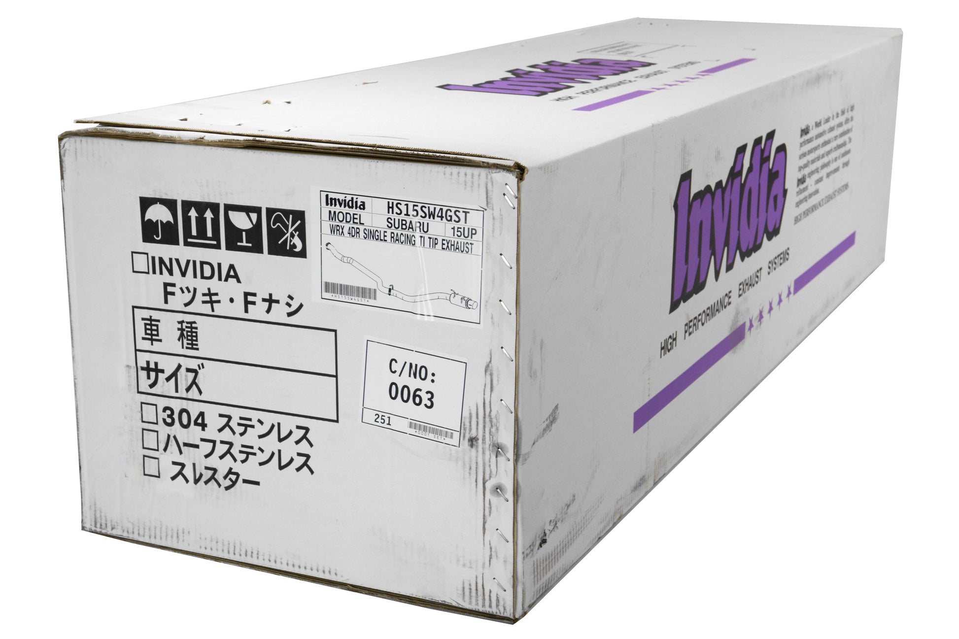 INVHS15SW4GST 15-20 Subaru WRX & STI Invidia N1 Racing Single Exit Titanium Tip Exhaust,