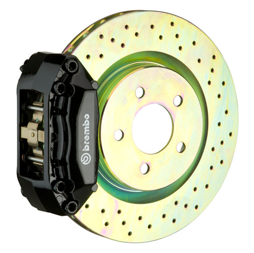 Brembo GT System 4 Piston Front Brake Kit Black Drilled Rotors - Volkswagen Models (inc. 2006-2014 GTI)