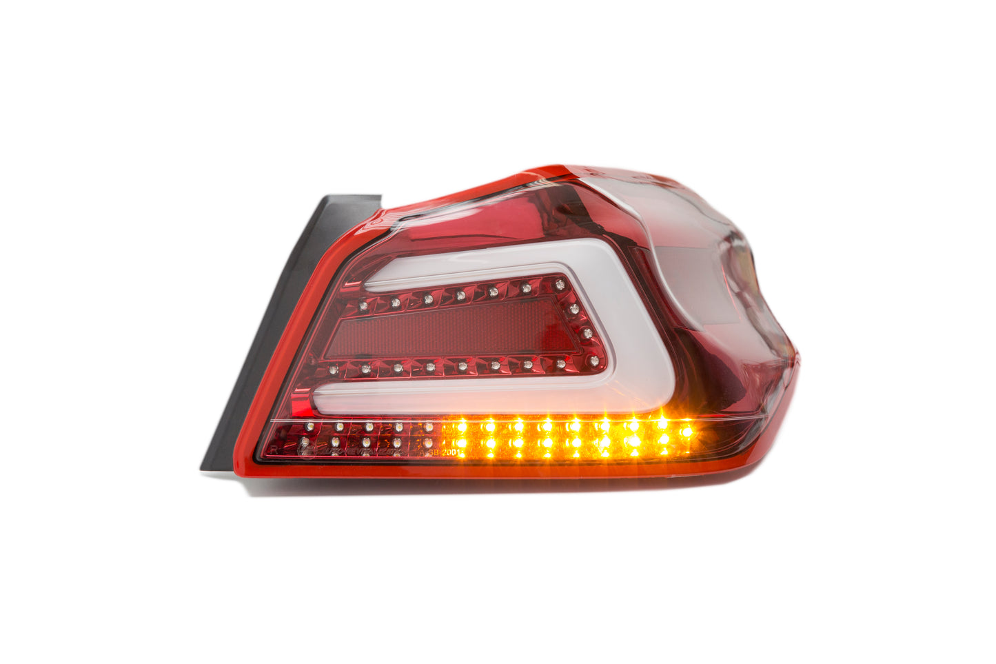 SBSSS15WRX-TR-R SubiSpeed USDM TR Style Sequential Tail Lights - 2015+ WRX / 2015+ STI-Clear Lens with Red Reflector,