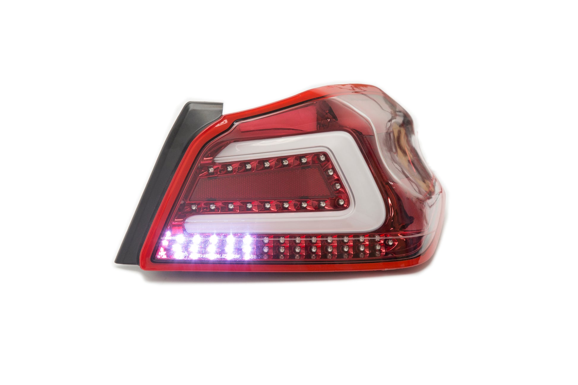 SBSSS15WRX-TR-R SubiSpeed USDM TR Style Sequential Tail Lights - 2015+ WRX / 2015+ STI-Clear Lens with Red Reflector,