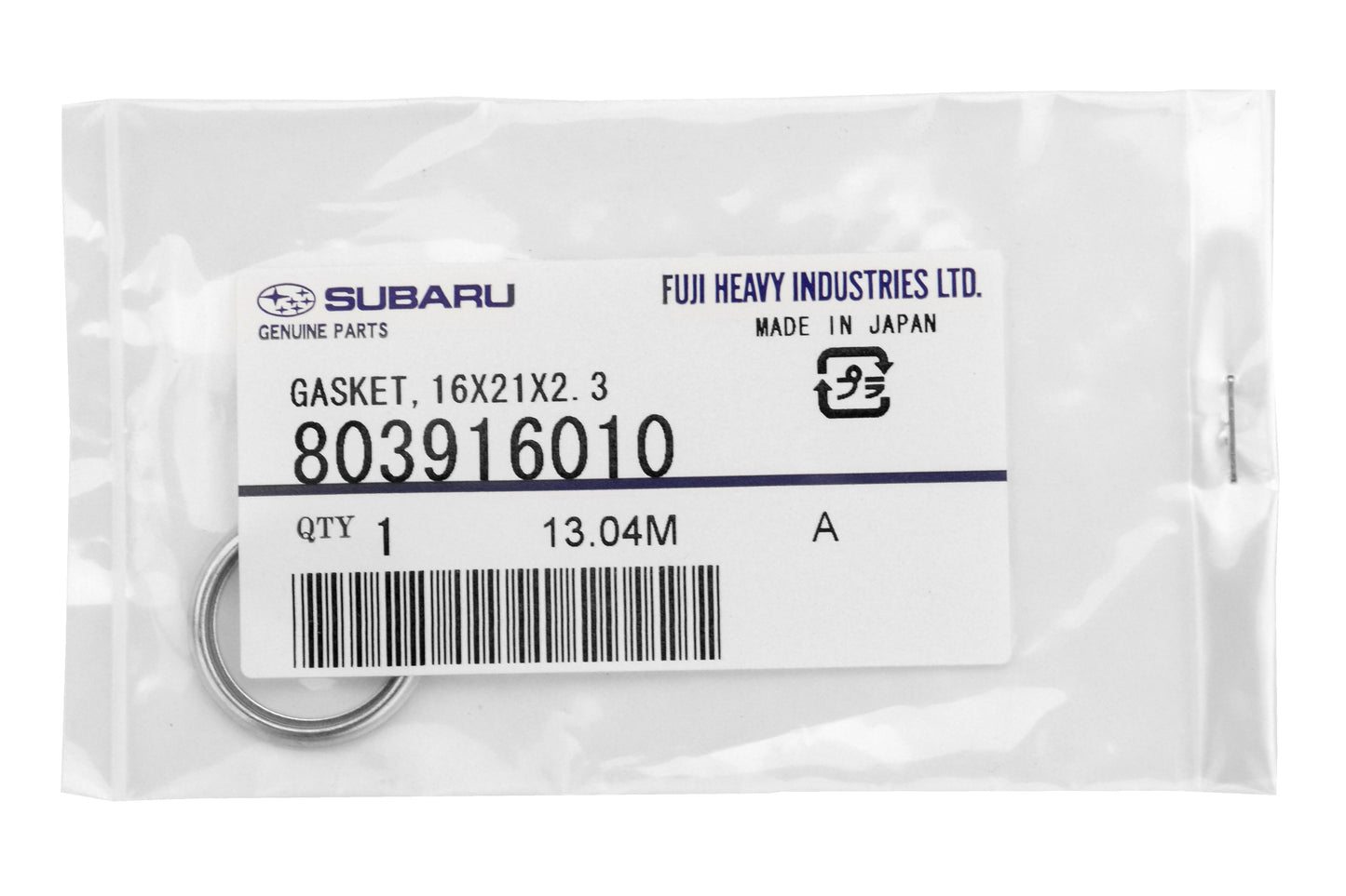 SUB803916010 Subaru Oil Drain Plug Gasket - 2015-2018 WRX / 13+ FT86 / 14+ Forester / 13+ Crosstrek / 17+ Impreza,