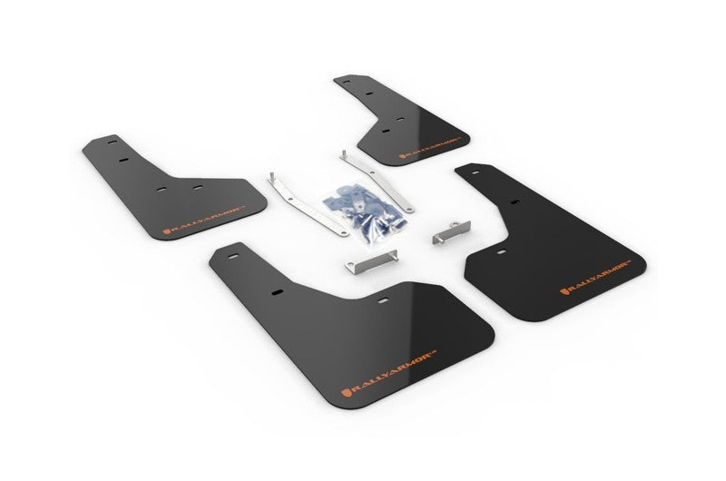 RALMF52-UR-BLK/OR Rally Armor UR Mudflaps - 2019+ Forester-Black Mud Flap with Orange Logo,