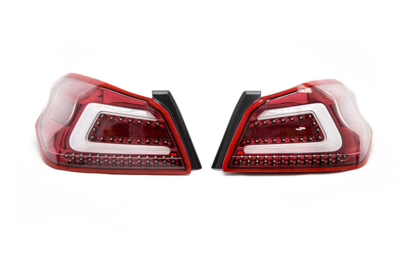 SBSSS15WRX-TR-R SubiSpeed USDM TR Style Sequential Tail Lights - 2015+ WRX / 2015+ STI-Clear Lens with Red Reflector,