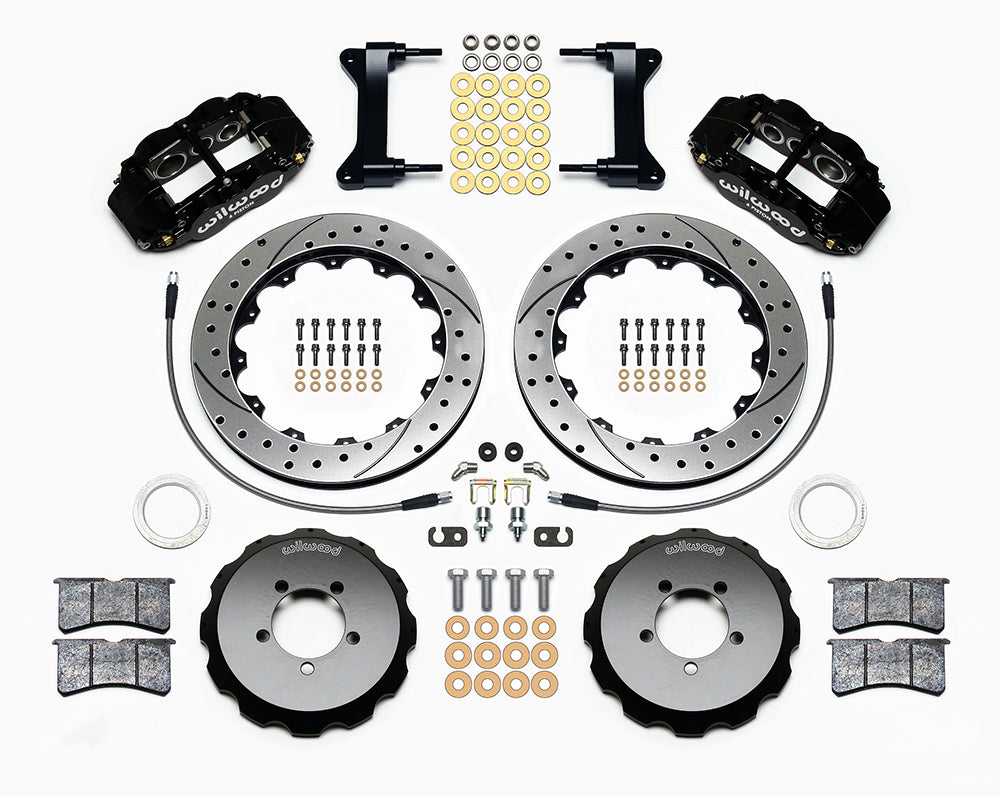 WIL140-12874-D Wilwood FNSL6R Front Brake Kit 13.06in Drilled/Slotted Black - 2002-2014 Subaru WRX / 2004+ Subaru STI,