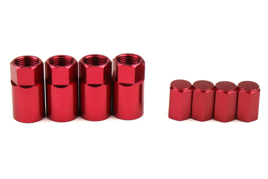 WMP45930R Wheel Mate TPMS Color Valve Step Sleeve and Cap Kit - Universal (Red),