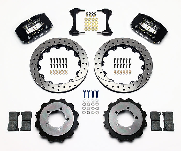 Wilwood Dynapro Radial 13in Rear Kit Black - 2003-2006 Mitsubishi Evo 8/9