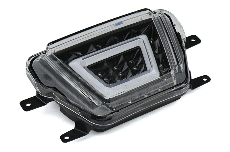 OLM V2 F1 Style Multifunction 4th Brake Light (Clear Lens, Black Base, White Bar) - 2020-2024 Toyota GR Supra