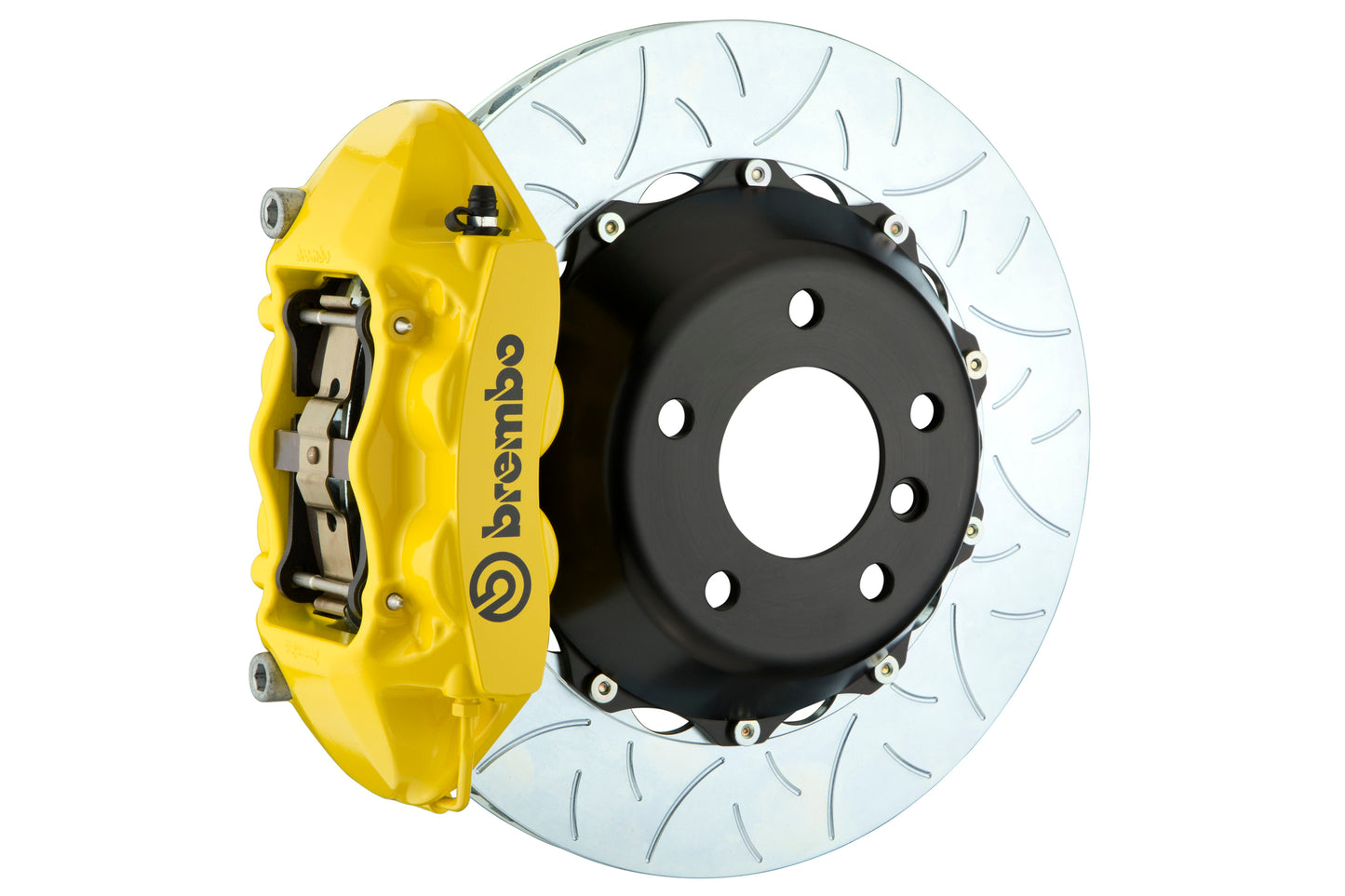 Brembo GT Systems 4 Piston Rear Brake Kit Yellow Slotted - 2015-2017 Ford Mustang EcoBoost