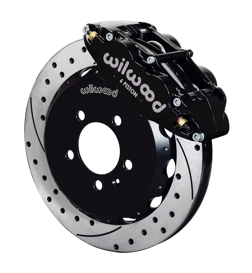 Wilwood FNSL6R 12.88in Front Kit Drilled / Slotted Black - 2006-2012 Volkswagen GTI / 2006-2012 Audi A3