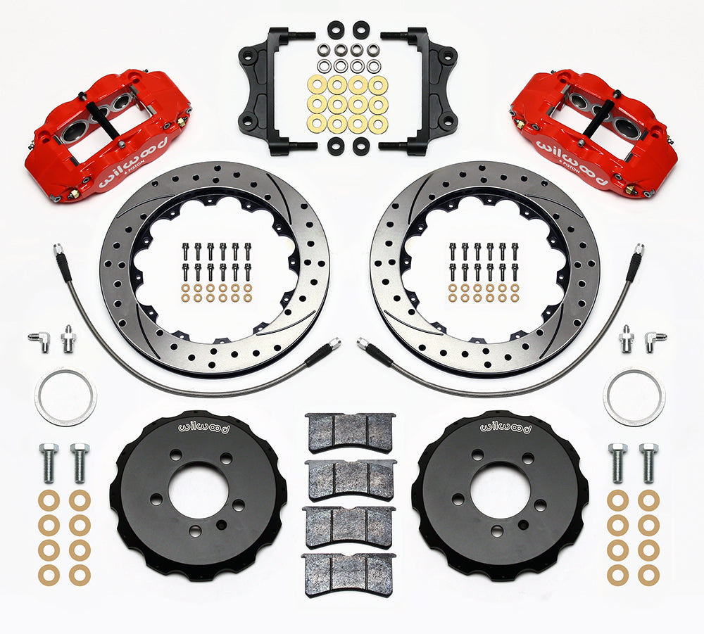 Wilwood FNSL6R 12.88in Front Kit Drilled / Slotted Red - 2006-2012 Volkswagen GTI / 2006-2012 Audi A3