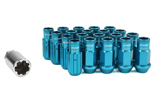 WORWRCM12X1.25BO Work Wheels RS-R Open End Lug Nuts - 2015+ WRX / 2015+ STI / 2013+ FT86 / 2014+ FORESTER-Blue,