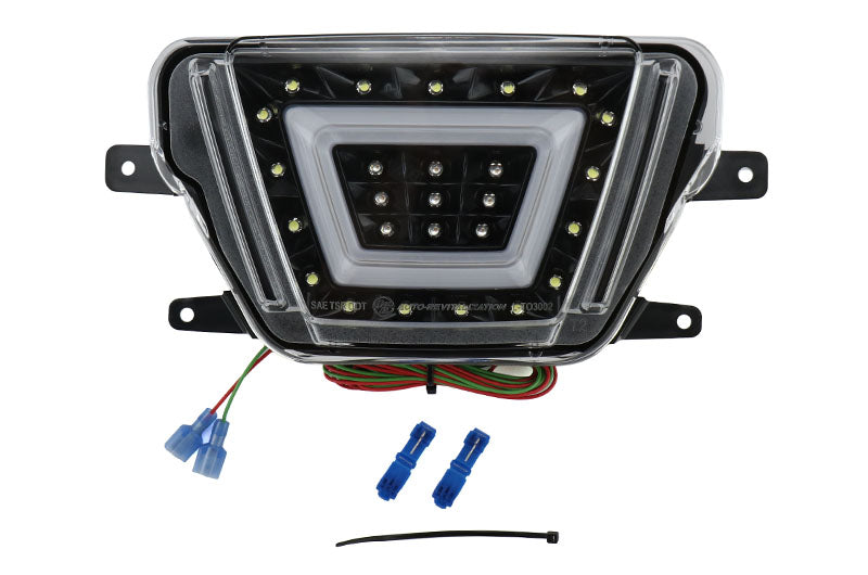 OLM V2 F1 Style Multifunction 4th Brake Light (Clear Lens, Black Base, White Bar) - 2020-2024 Toyota GR Supra