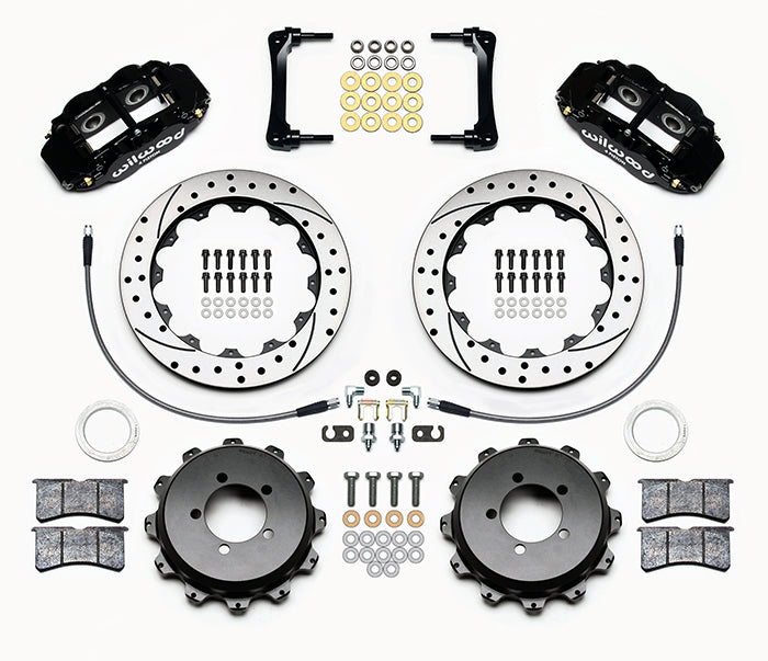 WIL140-12877-D Wilwood FNSL6R Rear Brake Kit 12.88in Drilled/Slotted Black - 2008-2014 Subaru WRX,