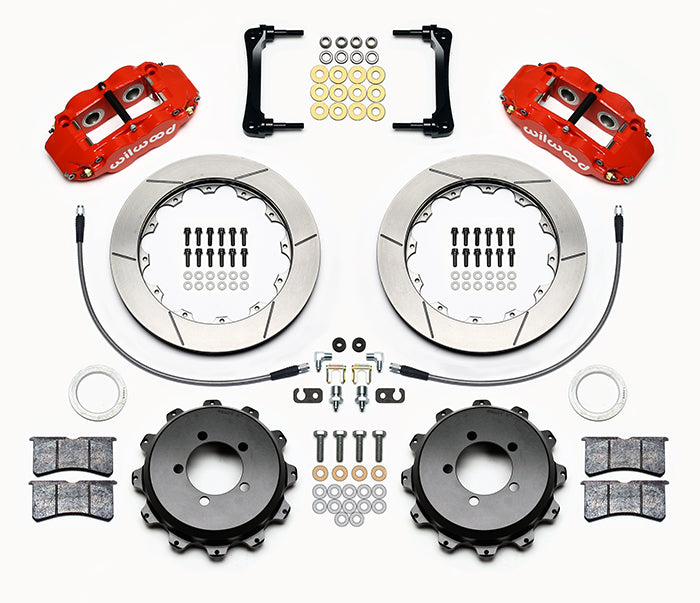 WIL140-12877-R Wilwood FNSL6R Rear Brake Kit 12.88in Slotted Red - 2008-2014 Subaru WRX,