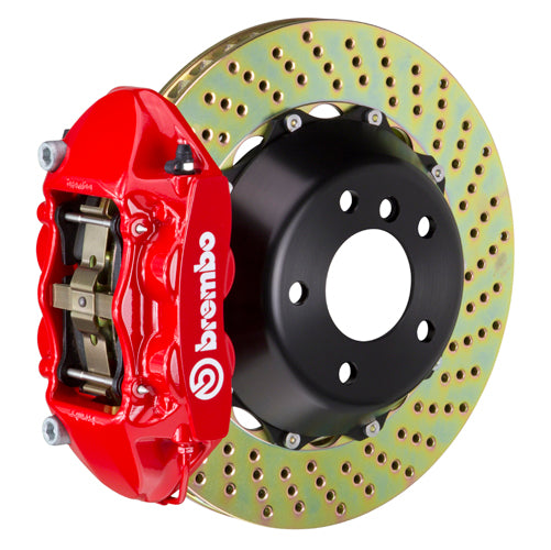 Brembo GT System 4 Piston Front Brake Kit Red Drilled Rotors - Volkswagen Models (inc. 2015+ GTI)