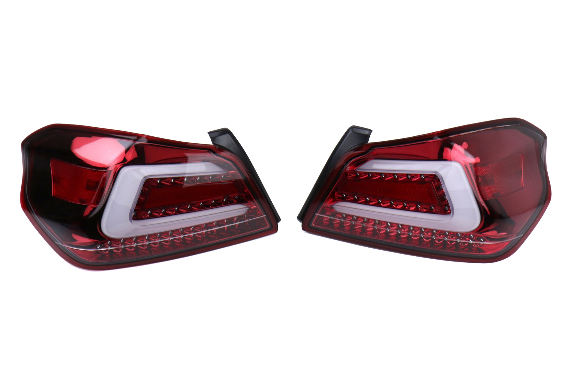SBSSS15WRX-TR-R SubiSpeed USDM TR Style Sequential Tail Lights - 2015+ WRX / 2015+ STI-Clear Lens with Red Reflector,