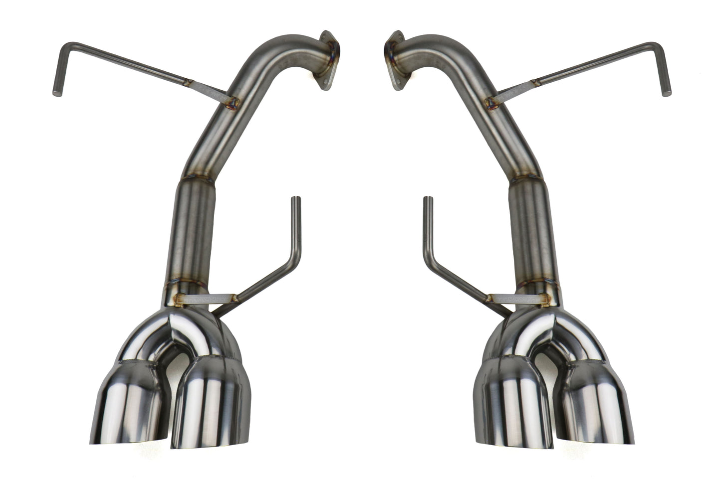 Nameless Performance Muffler Delete Single Wall Polished Tips - 2011-2014 Subaru WRX/STI Sedan