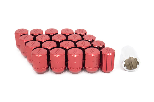 WORWRSM12X1.25RC Work Wheels RS Close End Lug Nuts - 2015+ WRX / 2015+ STI / 2013+ FT86 / 2014+ FORESTER-Red,