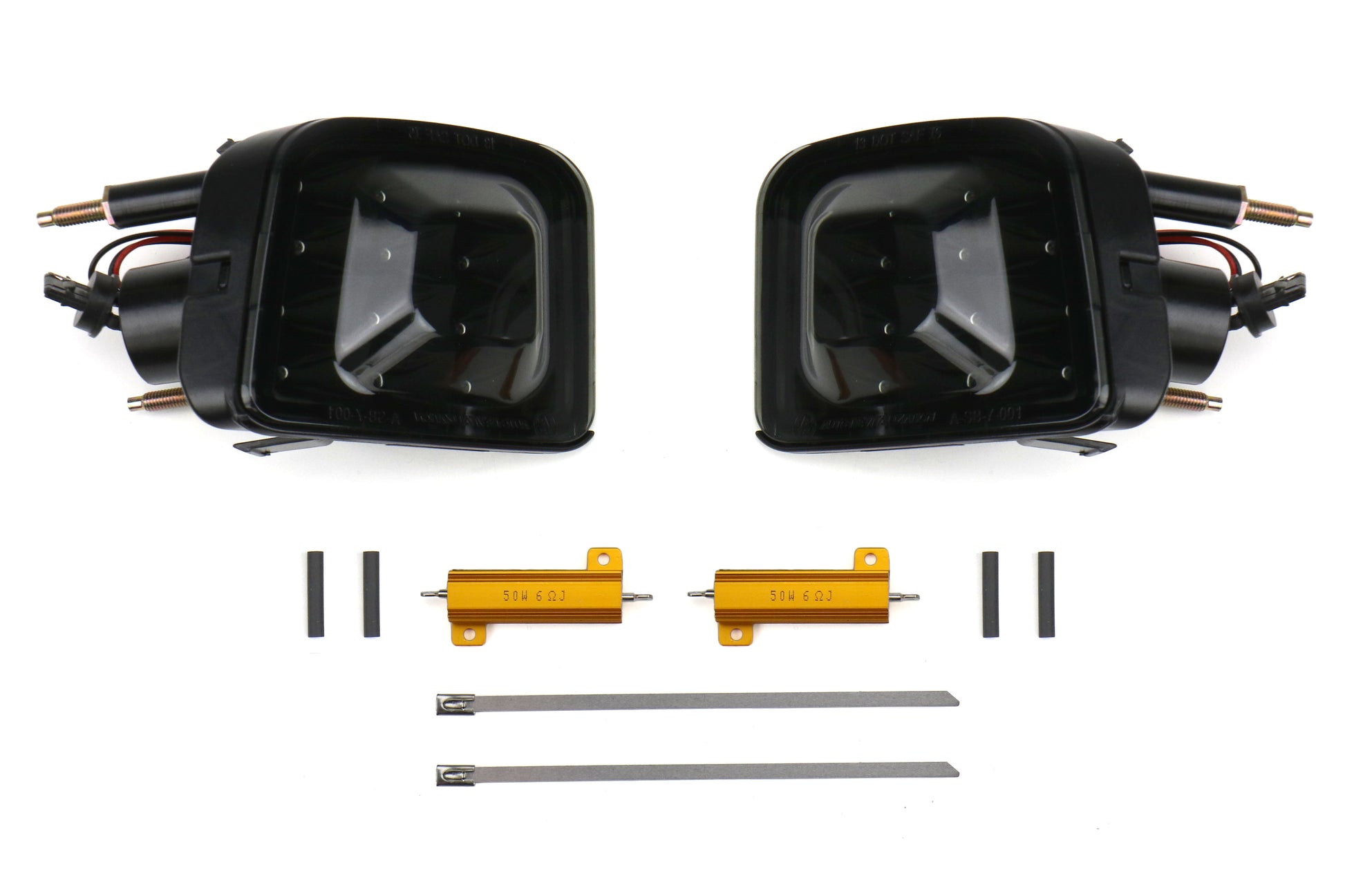 SBS15WRXFTURN-SB SubiSpeed USDM LED Front Turn Signal Housings - 2015+ WRX / 2015+ STI-Dark Smoke Lens with Black Reflector,