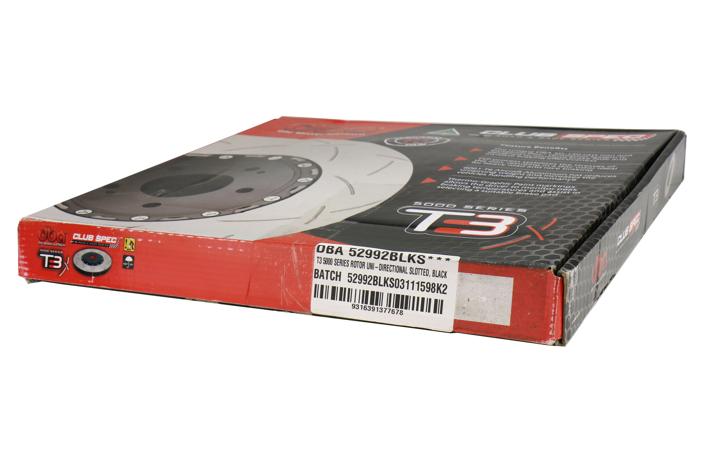DBA T3 Clubspec 5000 Series Rotor Uni-Directional Slotted Front - 2006-2012 Chevrolet Corvette Z06 / 2004-2006 Cadilllac XLR