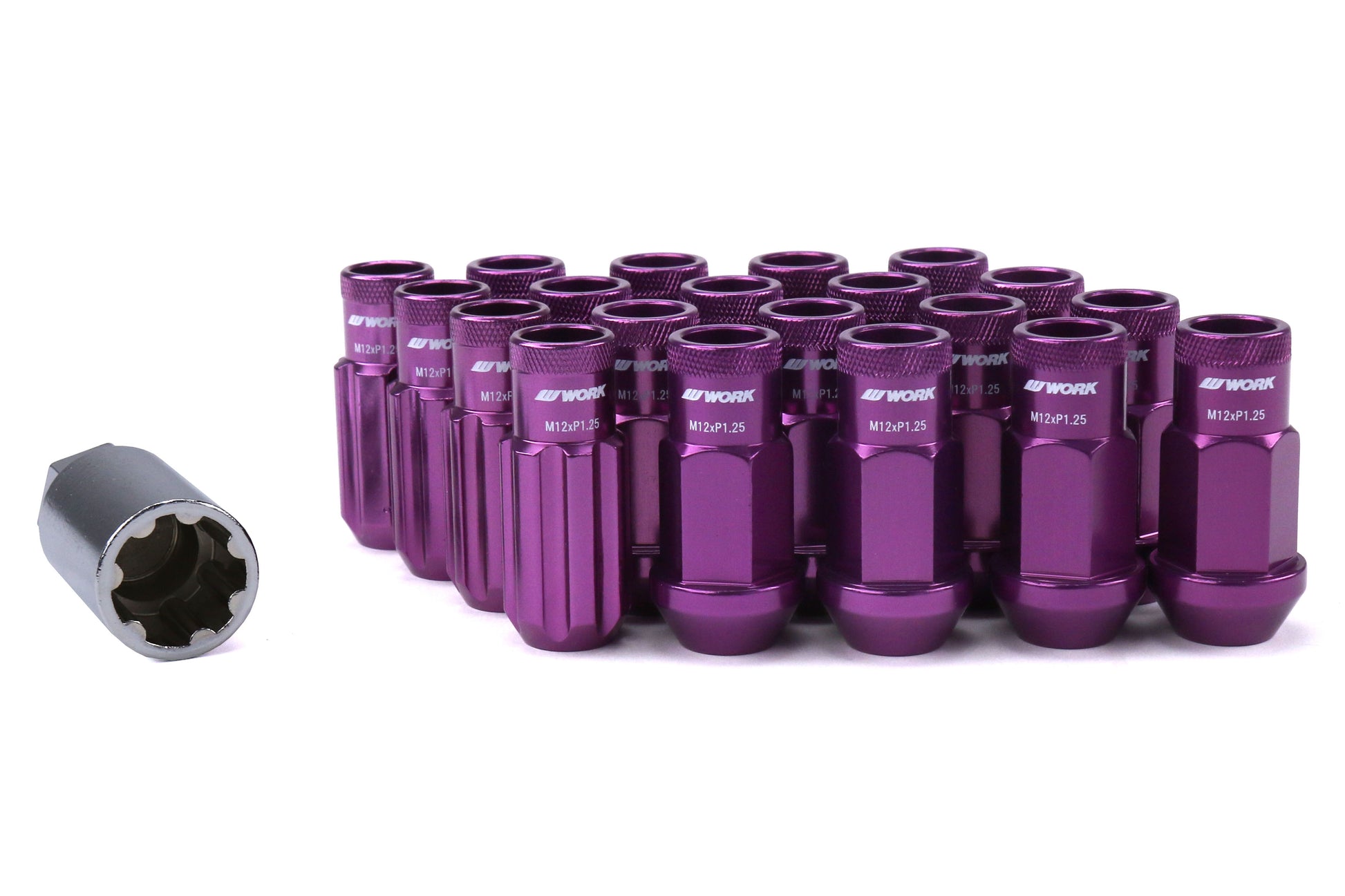 WORWRCM12X1.25PUO Work Wheels RS-R Open End Lug Nuts - 2015+ WRX / 2015+ STI / 2013+ FT86 / 2014+ FORESTER-Purple,