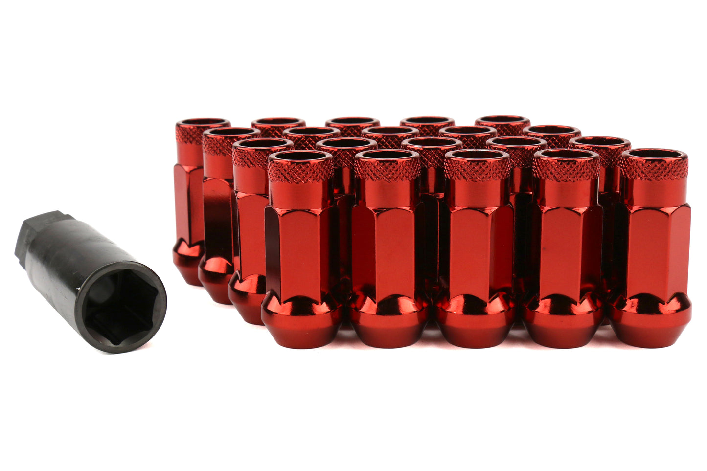 Muteki SR48 Chrome Red Open Ended Lug Nuts 12X1.50