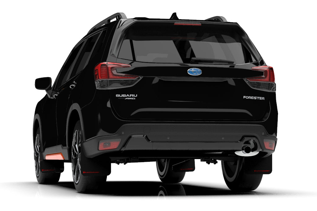 RALMF52-UR-BLK/RD Rally Armor UR Mudflaps - 2019+ Forester-Black Mud Flap with Red Logo,