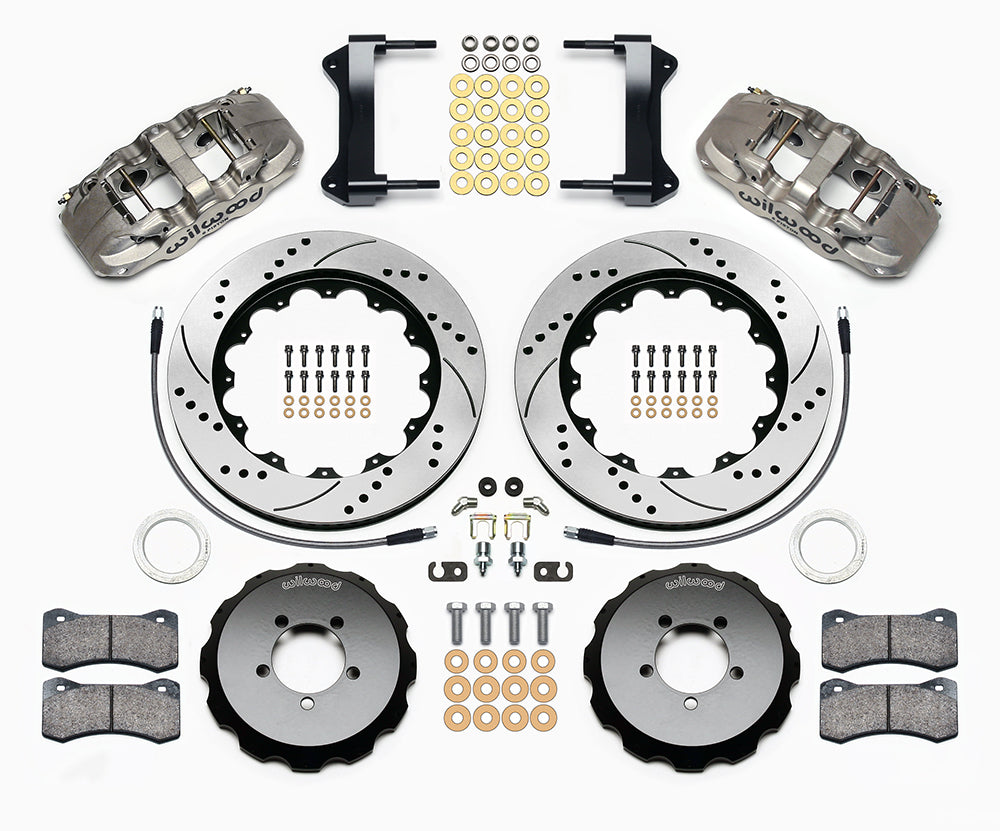 WIL140-12876-DN Wilwood AERO6 Front Kit 14in Drilled/Slotted Nickel-Plated - 2002-2014 Subaru WRX / 2004+ Subaru STI,