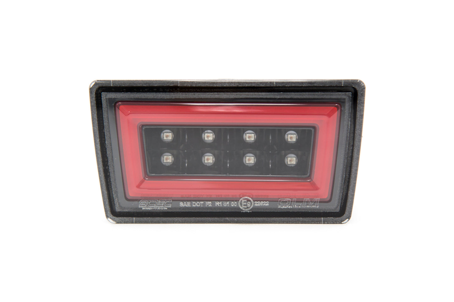 OLMA.70023.2 OLM V3 F1 Rear Brake Light Clear Lens / Gloss Black Base / Red Bar,
