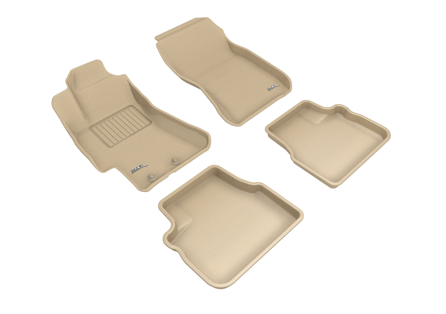 3D MAXpider KAGU Floor Liners - Tan - 2008-2014 Subaru Impreza