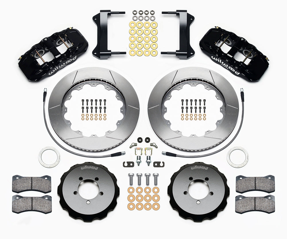 WIL140-12876 Wilwood AERO6 Front Kit 14in Slotted Black - 2002-2014 Subaru WRX / 2004+ Subaru STI,