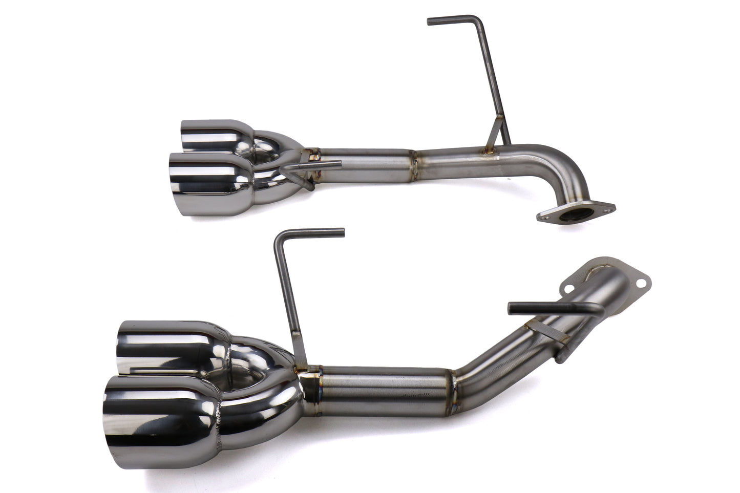 Nameless Performance Muffler Delete Single Wall Slash Cut Tips Polished - 2019-2021 Subaru STI