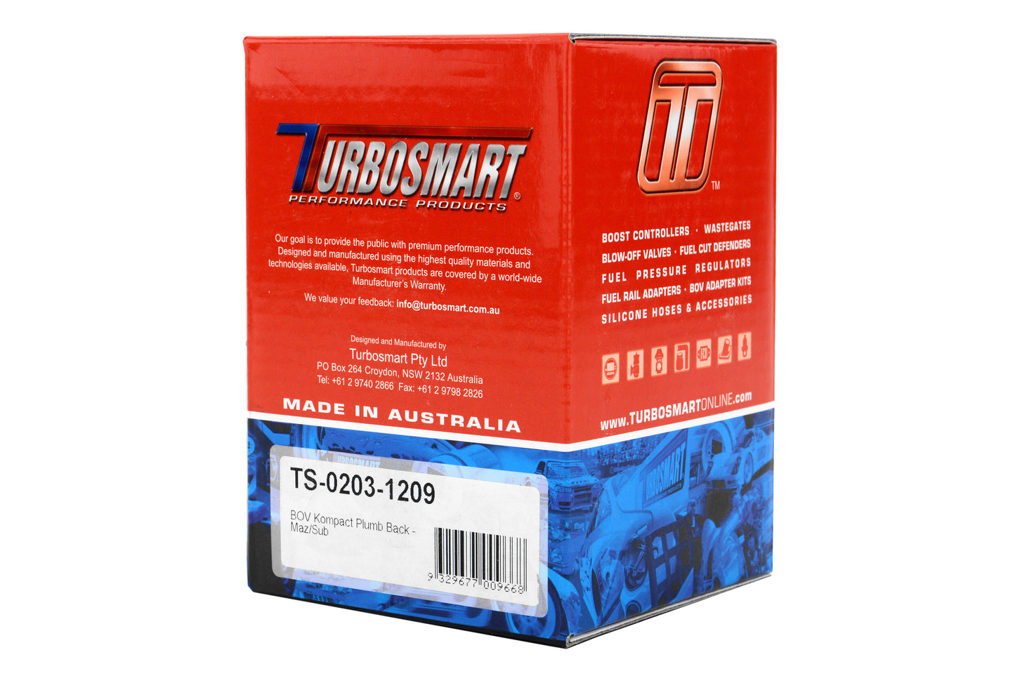 TSUTS-0203-1209 Turbosmart Recirculating Blow Off Valve Kompact Plumb Back Black,
