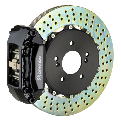 Brembo GT System 4 Piston Front Brake Kit Black Drilled Rotors - Volkswagen Models (inc. 2006-2014 GTI)