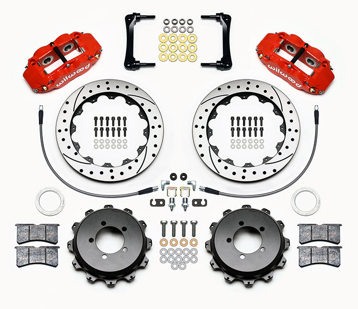 WIL140-12877-DR Wilwood FNSL6R Rear Brake Kit 12.88in Drilled/Slotted Red - 2008-2014 Subaru WRX,