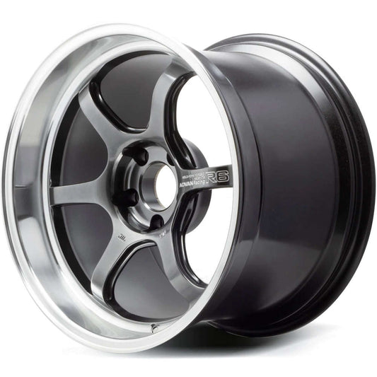 ADWYA68J45EMHB Advan R6 18x9.5 +45 5x114.3  Racing Hyper Black w/Machined Lip - Universal,