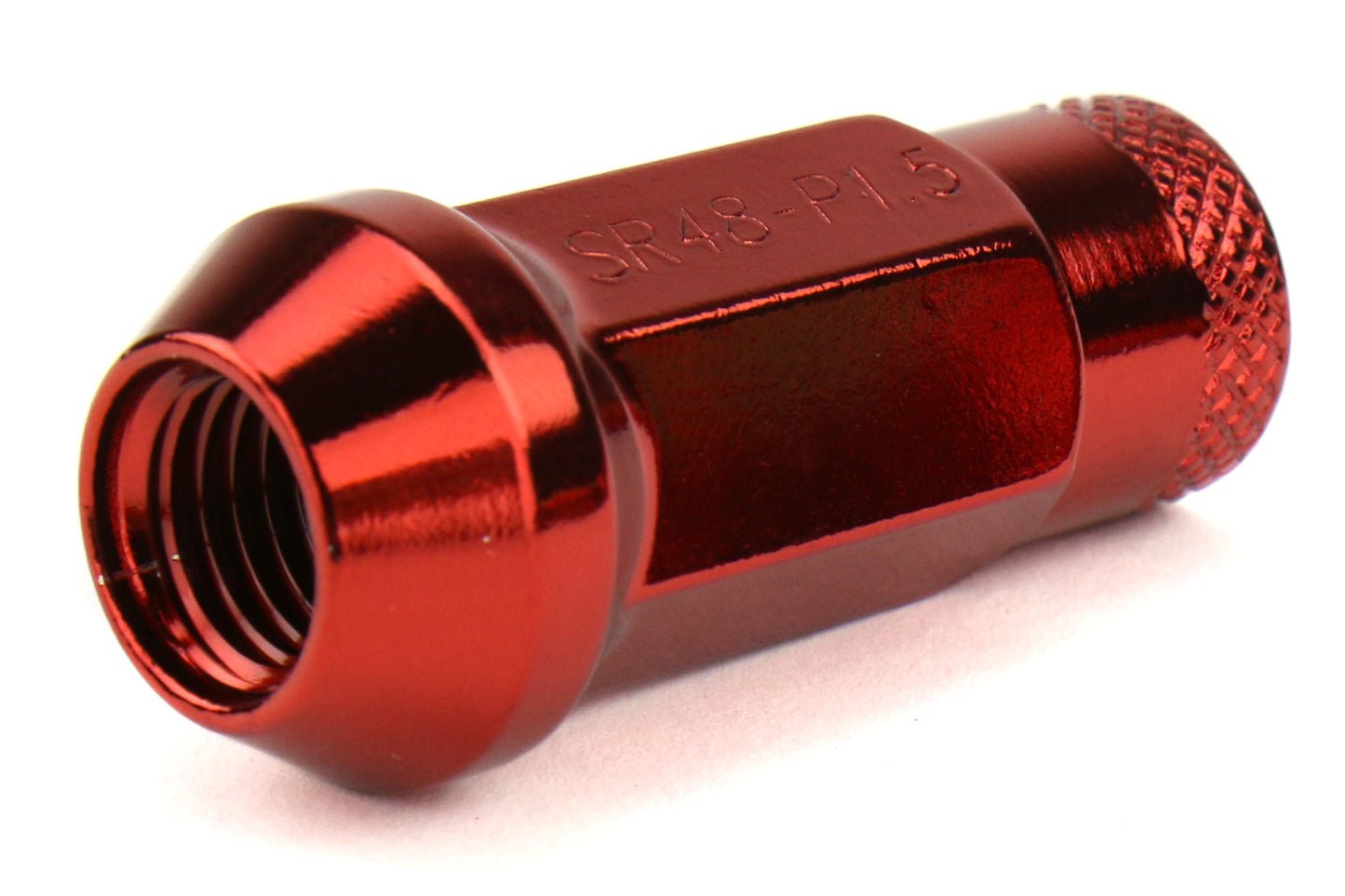 Muteki SR48 Chrome Red Open Ended Lug Nuts 12X1.50