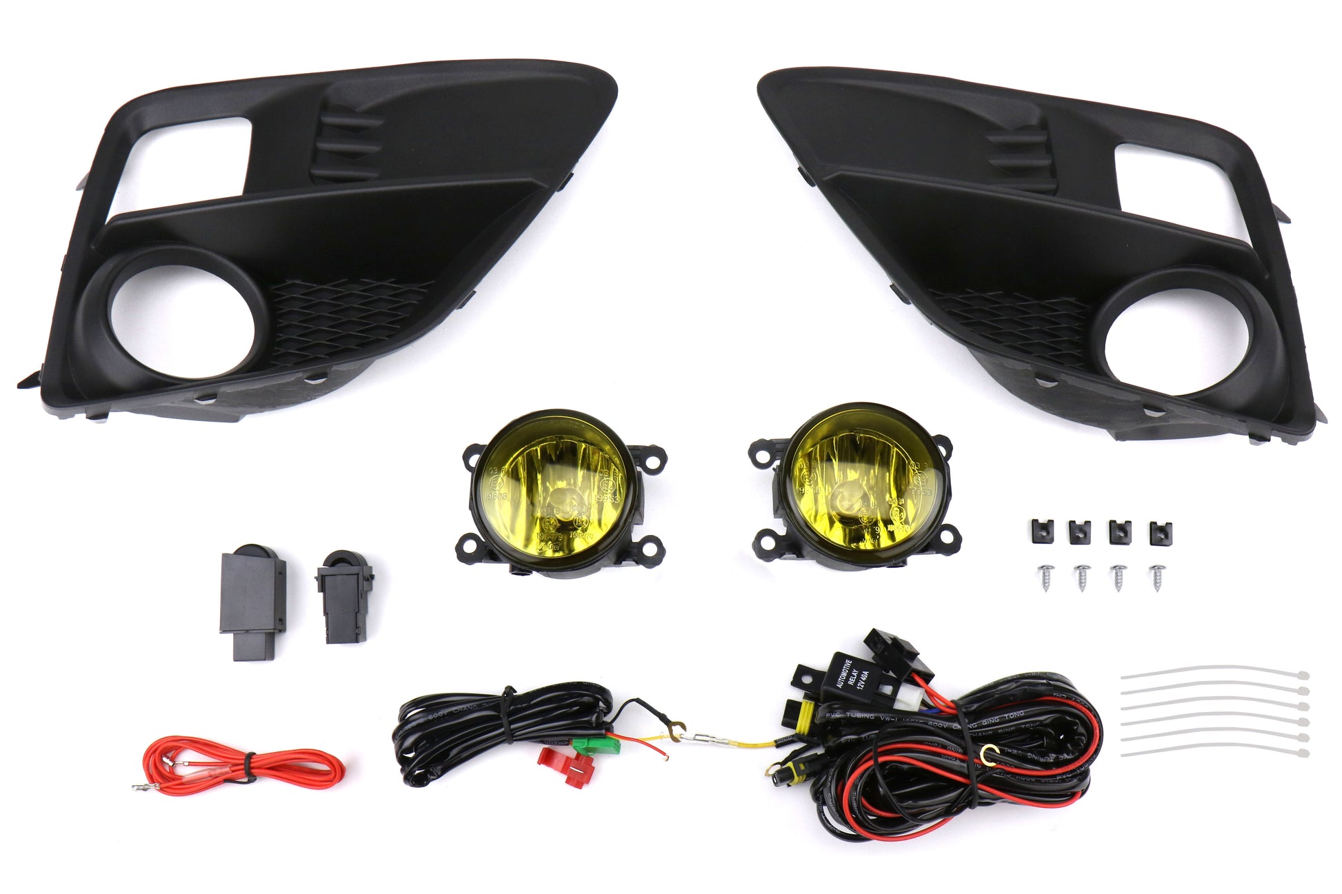 WIJWJ30-0411-12 Winjet OEM Style Fog Light Kit w/ Yellow Glass Housings - 2015 WRX,