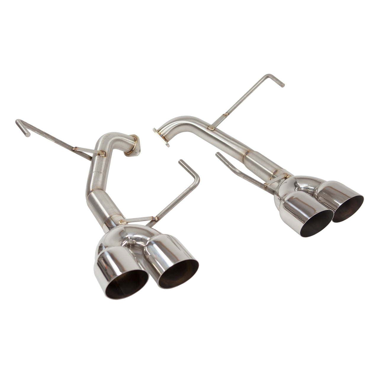 Nameless Performance Muffler Delete Single Wall Polished Tips - 2011-2014 Subaru WRX/STI Sedan
