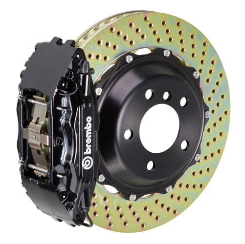 Brembo GT System 4 Piston Front Brake Kit Black Drilled Rotors - Volkswagen Models (inc. 2015+ GTI)